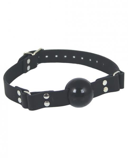 Rubber Ball Gag 1.5 inches with Buckle Closure Black O/S