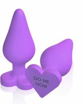 Naughty Candy Hearts Purple Butt Plug
