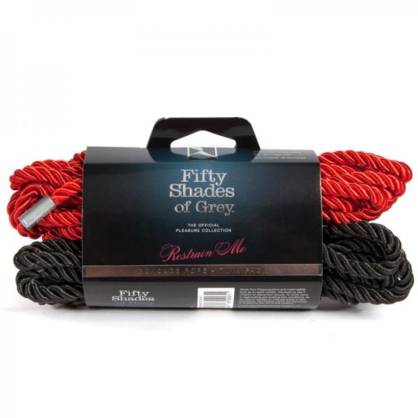 Fifty Shades Of Grey Restrain Me Bondage Rope Twin Pack (1 Red/ 1 Black)