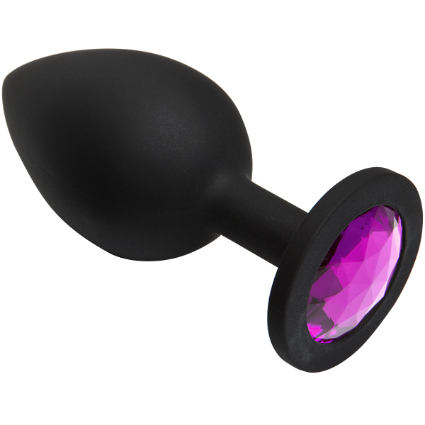 Booty Bling Large Butt Plug Black Pink Stone