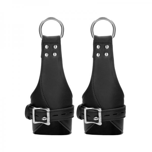Ouch! Pain - Calf Leather Suspension Wrist Bondage Handcuffs