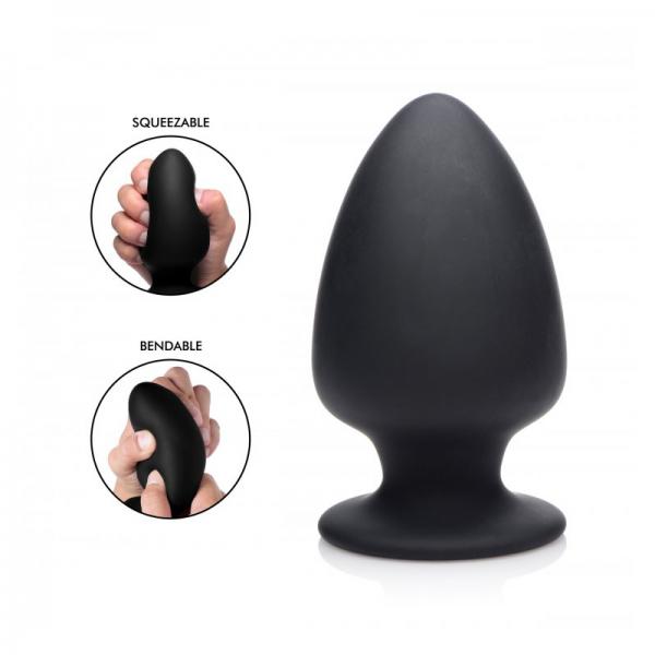 Squeezable Large Anal Plug - Black