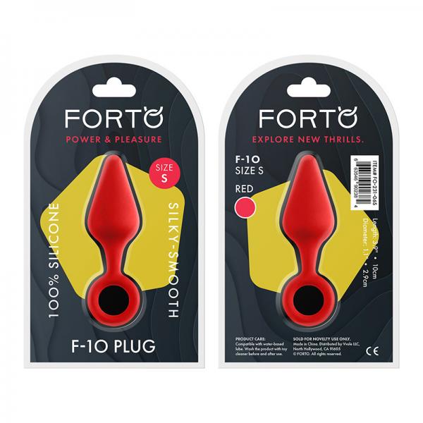 Forto F-10: Silicone Plug W/ Pull Ring Sm Red